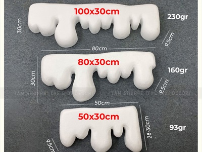 Tuyết tan mút xốp cỡ lớn 3 size trang trí giáng sinh [Dài 50 - 100cm] TUYETTAN-01